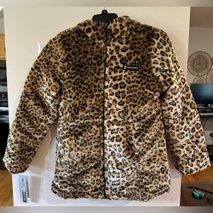 Free Country Girls Leopard/Black Reversible Winter Jacket NWT Size XL 16